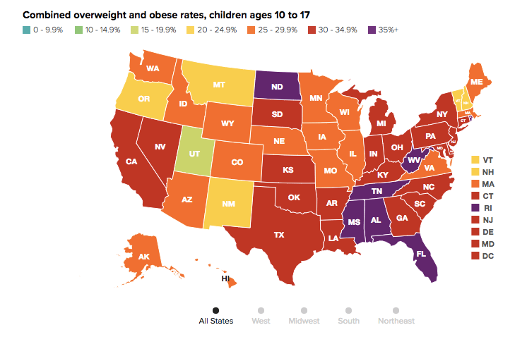 Obesity Chart In America